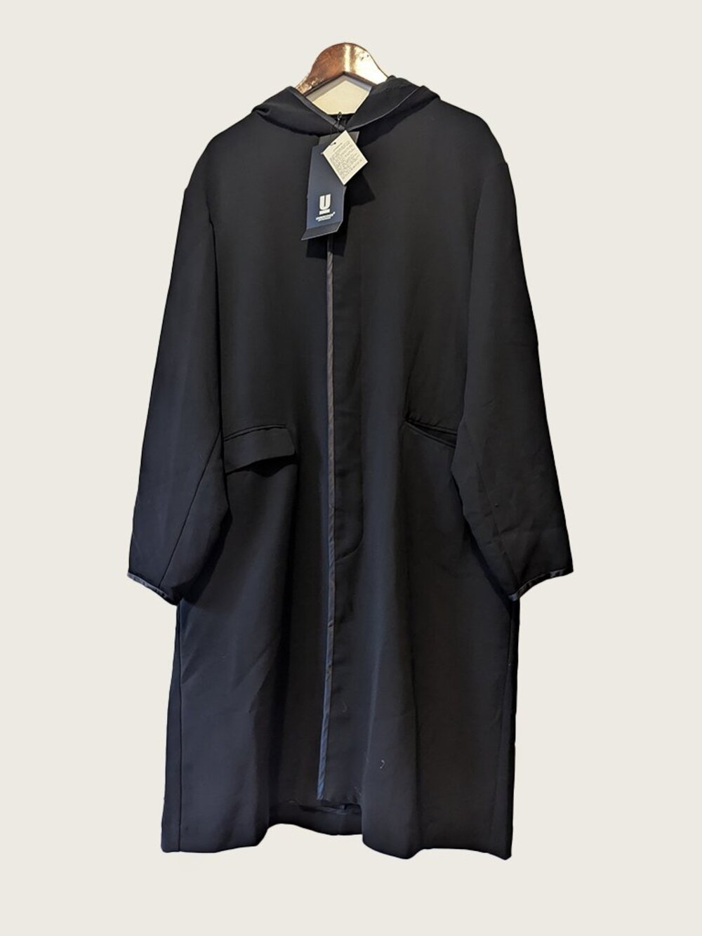 UNDERCOVER - Black long hooded coat - Sz 2